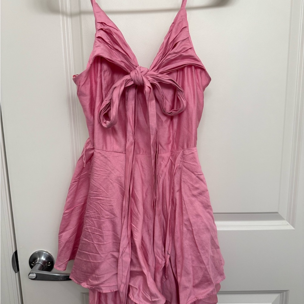 Mustard Seed Pink Bow Romper